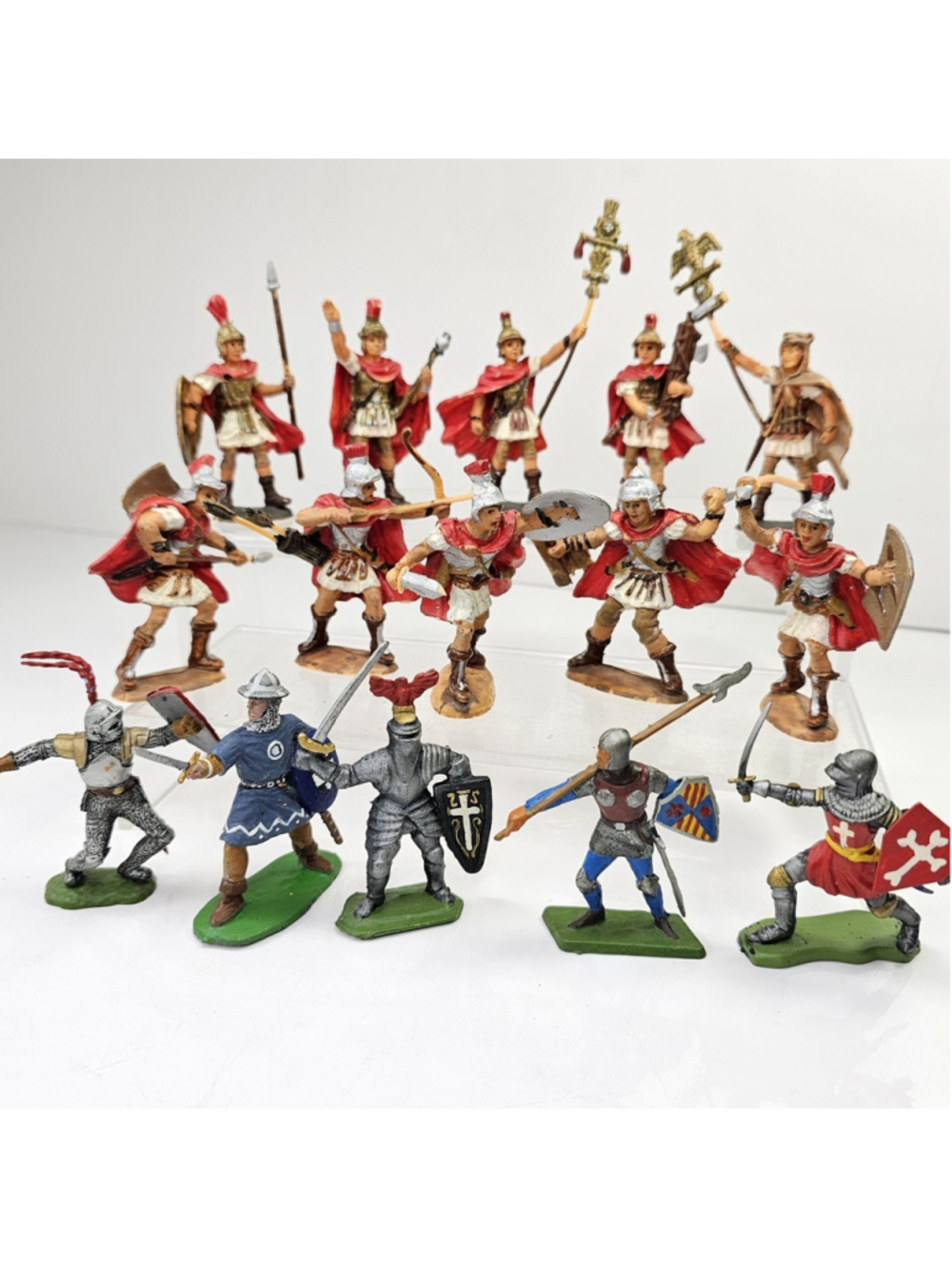 Vintage Toy Soldiers Lot Roman Knights Britains Lone Star Starlux Mixed Figures